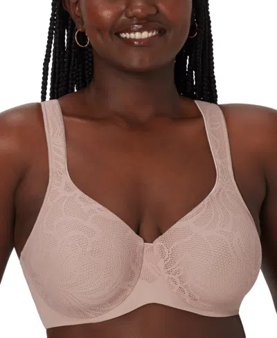 Bali Women's Coolest Smoothing Underwire Minimizer Bra Df4584 In Evening Blush Lace