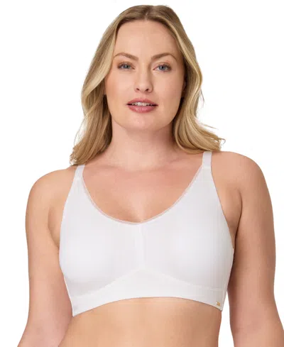 Bali Women's Cotton Collection Wireless Bra, Df8130 In White