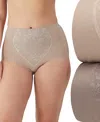 Bali Women's Firm Control Tummy Panel 2 Pack X710 In Sandshell,evening Blush