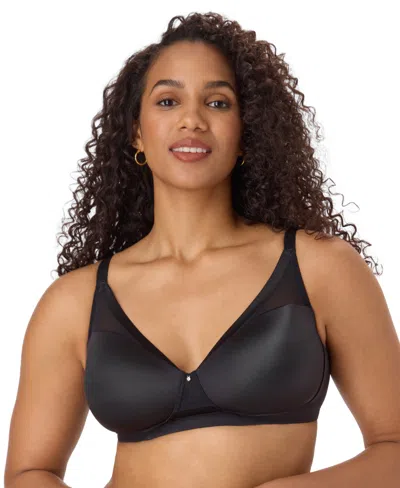 Bali Women's Flawless Fit Wireless Moisture-wicking Foam Cups Convertible T-shirt Bra, Df1971 In Black