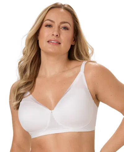 Bali Women's Flawless Fit Wireless Moisture-wicking Foam Cups Convertible T-shirt Bra, Df1971 In White