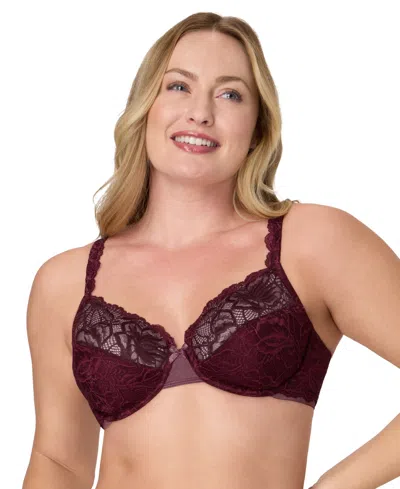 Bali Women's Lace Desire 2-ply Underwire Comfort Bra 6543 In Red