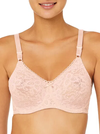 Bali Women's Lace 'n Smooth Seamless Bra In Pink