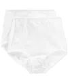 Bali Women's Light Tummy-control Cotton 2-pack Brief Underwear X037 In White,white