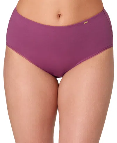 Bali Women's Lux Cotton Essentials Brief Underwear Dflebf In Purple