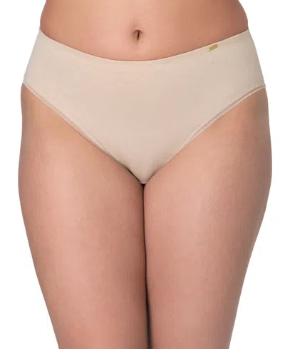 Bali Women's Lux Cotton Essentials High-cut Underwear Dflehc In Sand