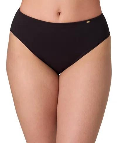 Bali Women's Lux Cotton Essentials High-cut Underwear Dflehc In Black