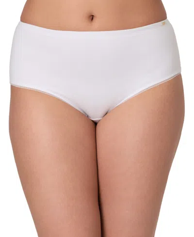 Bali Women's Lux Cotton Essentials Hipster Underwear Dflehp In White
