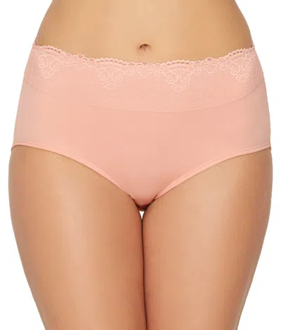 Bali Women's Smooth Passion For Comfort Lace Brief In Pink