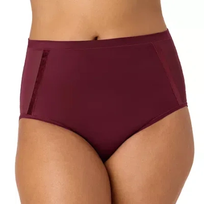 Bali Women's Underwear Briefs Flawless Fit Smoothing Dfacbf In Burgundy