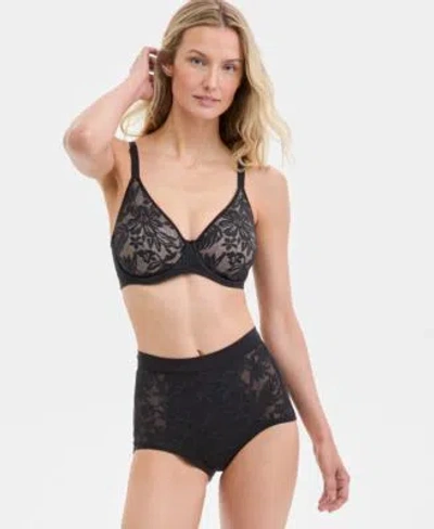 Bali Womens Breathe Lace Underwire Bra Breathe Lace High Rise Brief Underwear In Black