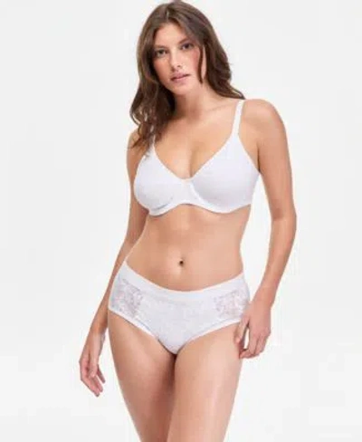 Bali Womens Breathe Lace Underwire Bra Hipster Underwear In Almond