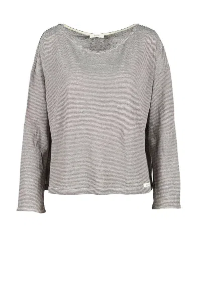 Balia 8.22 Brown/beige Linen Cotton Sweater In Gray