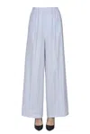 Balia 8.22 Striped Cotton Trousers In Light Blue