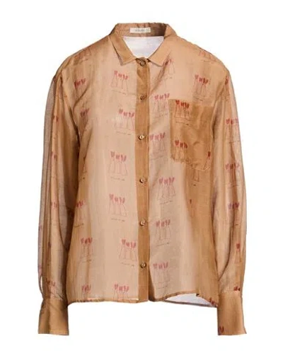 Balia 8.22 Woman Shirt Camel Size 10 Cotton, Silk In Sand