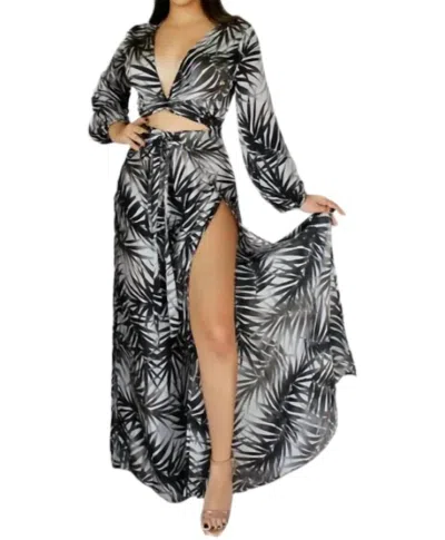 Baliawear Ridley Jumpsuit Wrap Pants In Black+white In Multi