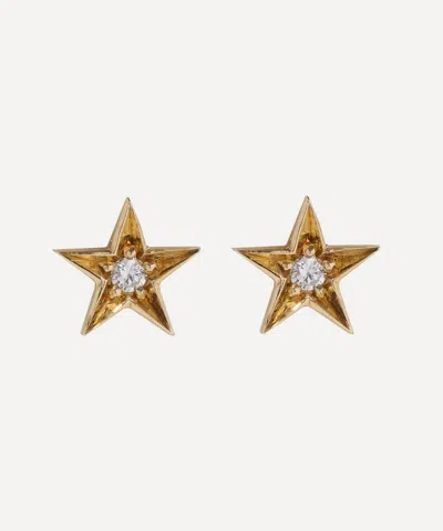 Balint Samad 9ct Gold Sirius Large Diamond Star Stud Earrings