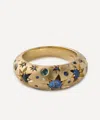Balint Samad 9ct Gold Stargazer Sapphire And Diamond Ring In Gold