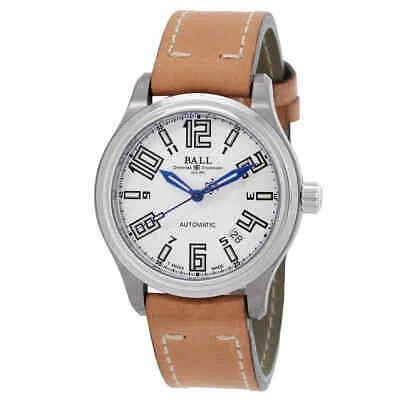 Pre-owned Ball Trainmaster Automatic 38.5mm White Dial Men's Watch Nm1038d-lea-wh