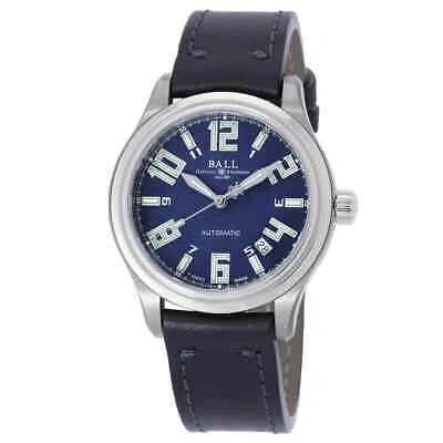 Pre-owned Ball Trainmaster Automatic Blue Dial Men's Watch Nm1038d-lea-be