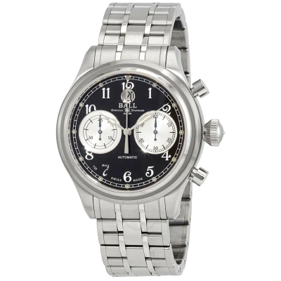 Ball Trainmaster Cannon Chronograph Automatic Black Dial Men's Watch Cm1052d-s3j-bk In Black / White