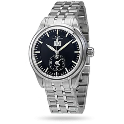 Ball Trainmaster First Flight Automatic Black Dial Men's Watch Gm1056d-s2j-bk In Silver Tone/black