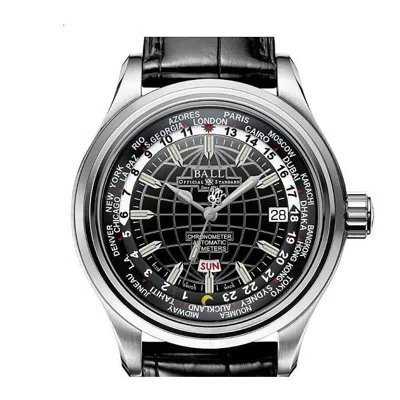 Ball Trainmaster Worldtime Automatic Black Dial Men's Watch Gm2020d-l1cj-bk In Metallic