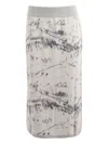 Ballantyne Abstract-print Skirt In Gray