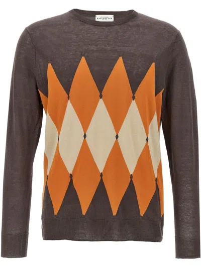 BALLANTYNE ARGYLE-CHECK JUMPER