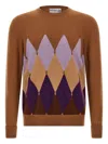 Ballantyne Argyle Sweater Sweaters And Cardigans Brown In Brown