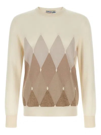BALLANTYNE ARGYLE CREW-NECK SWEATER