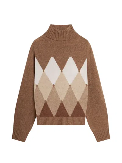 Ballantyne Argyle High-neck Sweater In Multi