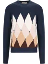 Ballantyne Argyle-intarsia Jumper In Blue