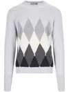Ballantyne Argyle-intarsia Jumper In Grey