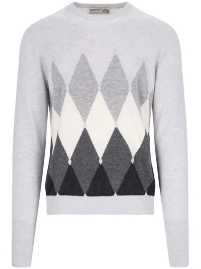 Ballantyne Argyle-intarsia Jumper In Grey
