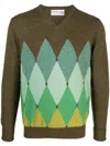 Ballantyne Argyle-intarsia Knit Jumper In Green