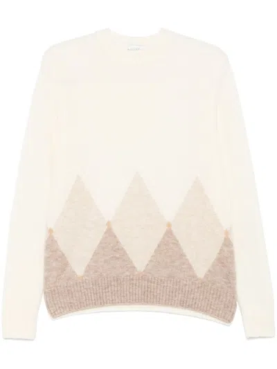 Ballantyne Argyle-intarsia Sweater In Neutrals