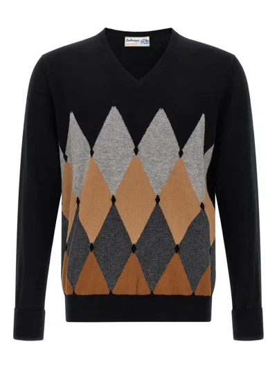 BALLANTYNE ARGYLE JACQUARD CASHMERE SWEATER