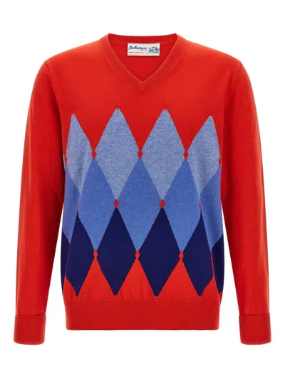 BALLANTYNE ARGYLE JACQUARD CASHMERE SWEATER