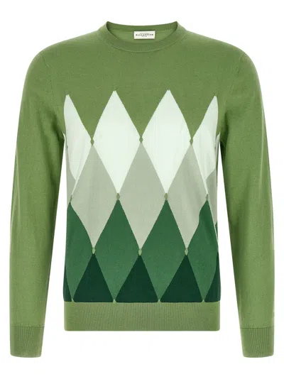 Ballantyne Argyle Jacquard Sweater In Green