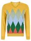 Ballantyne Argyle Jacquard Sweater In Yellow