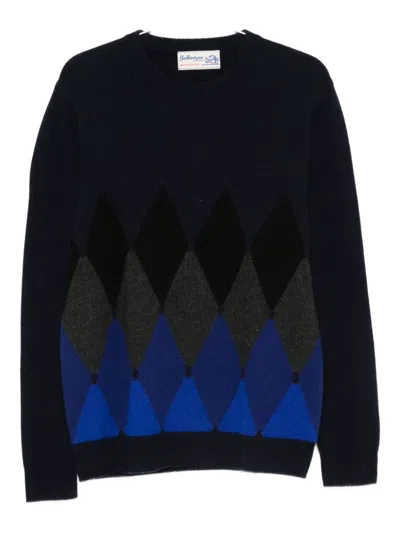 Ballantyne Argyle-knit Cashmere Sweater In Blue