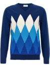 Ballantyne Blue Argyle Sweater In Blue