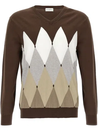 BALLANTYNE ARGYLE-KNIT JUMPER