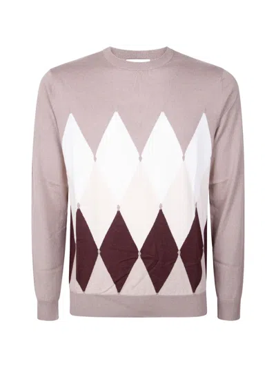 Ballantyne Argyle Knit Sweater In Purple