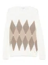Ballantyne Argyle-knit Sweater In White