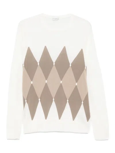Ballantyne Argyle-knit Sweater In White