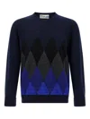 Ballantyne Argyle Pattern Sweater Sweaters And Cardigans Blue In Blue