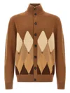 Ballantyne Cardigan Argyle Sweaters And Cardigans Brown In Brown