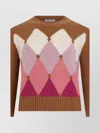 Ballantyne Argyle Pattern Knitwear Long Sleeve Sweater In Brown